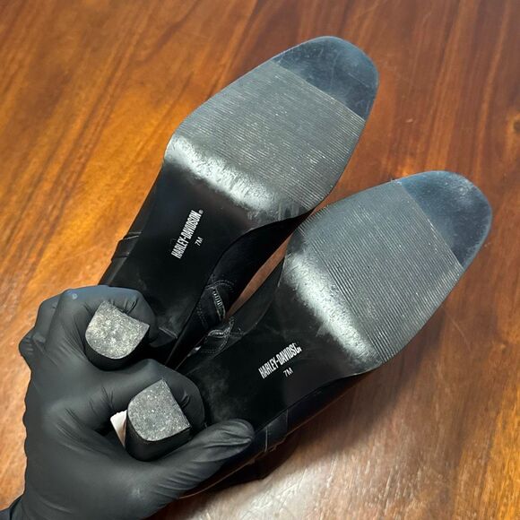 Harley Davidson Snip Toe Black Leather Healed Boots Women’s US 7 M - Picture 7 of 9